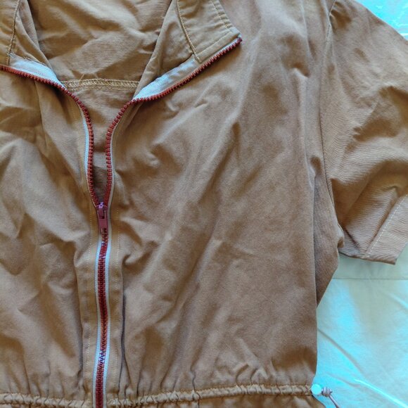 Molly Green Romper Jumpsuit Brown Zipper Size M - Picture 3 of 4